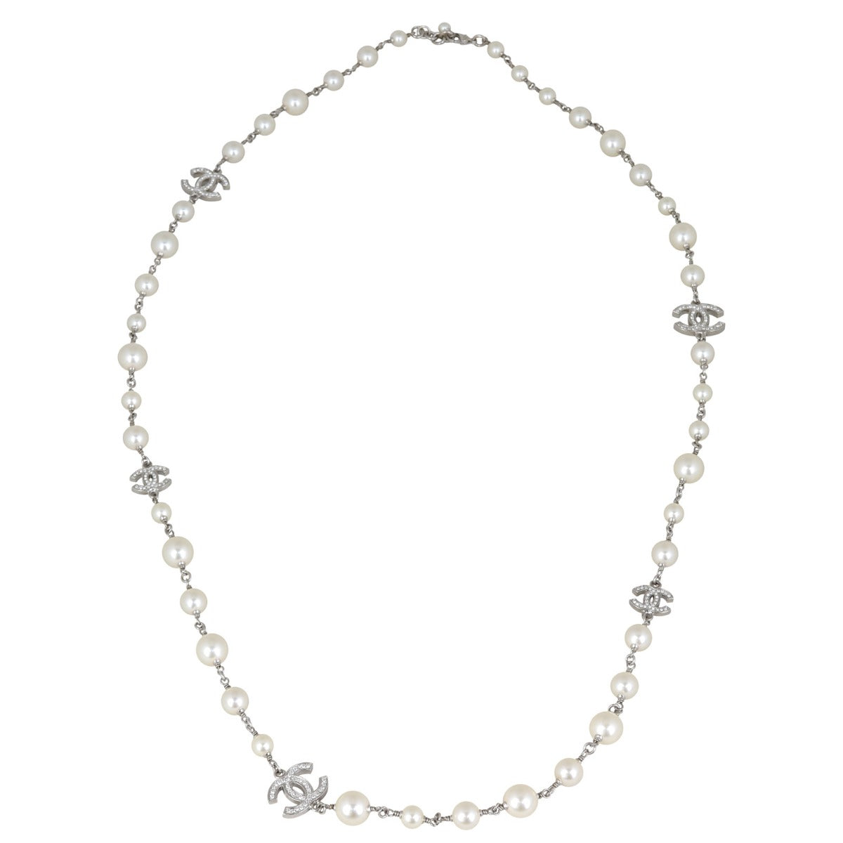 Chain Necklace Chanel Glass Pearl Necklace 2011 Necklace Chanel Glass Pearl Necklace French Fashion Choker Necklace  Set Pearl Camellia Collarbone Chain, Shop Now! Best Seller