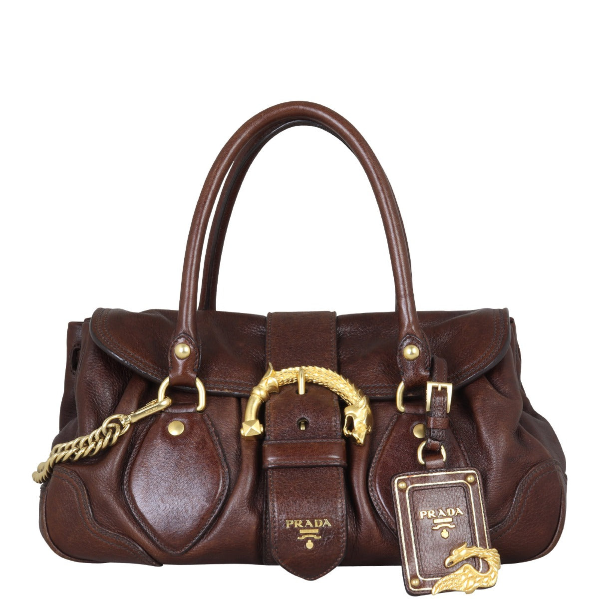 brown leather dragon backpack Prada Cervo Dragon Satchel – Luxe.It.Fwd
