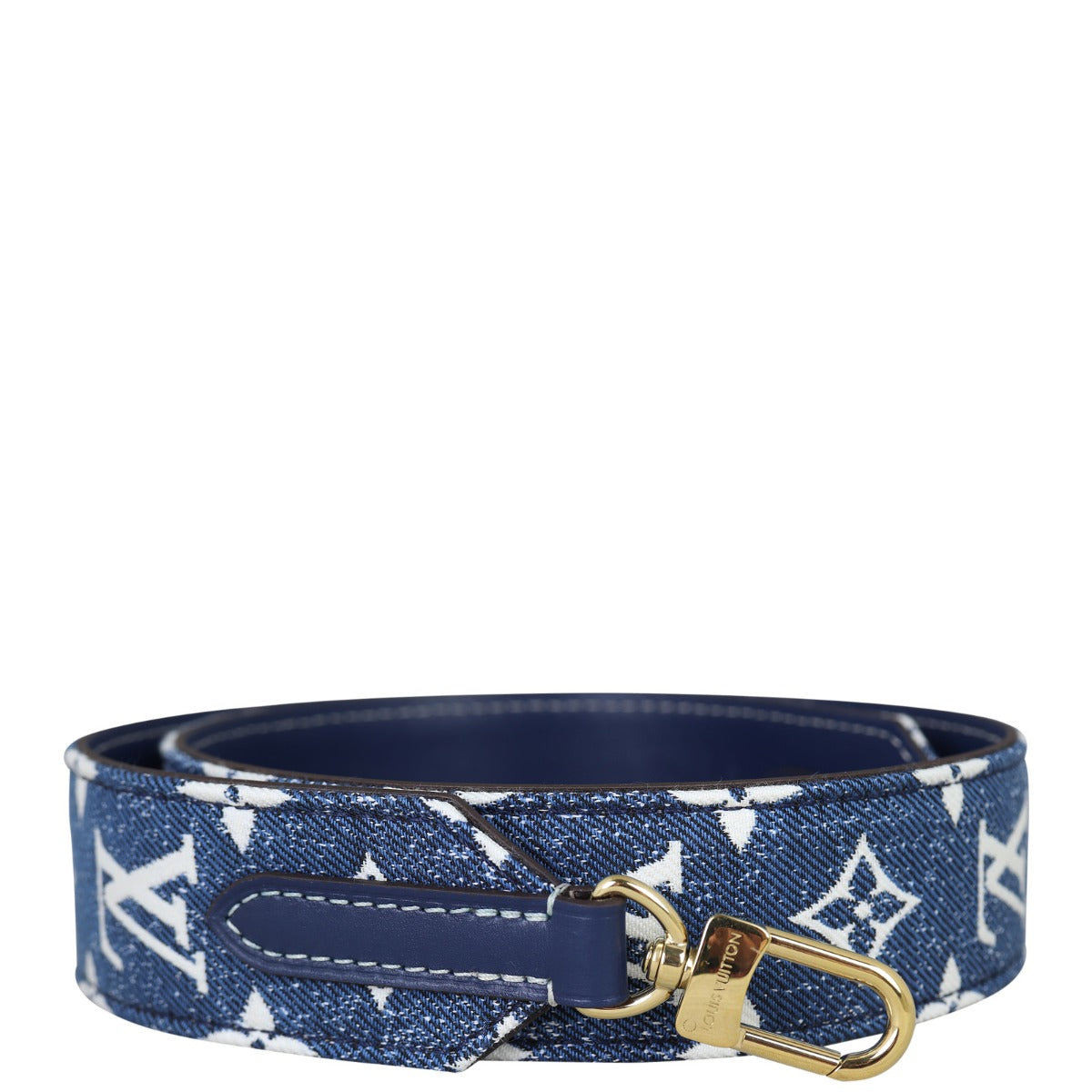 Louis Vuitton Gold Buckle with Navy Strap Initiales leather belt Louis Vuitton Black size 75 cm in  main image 4