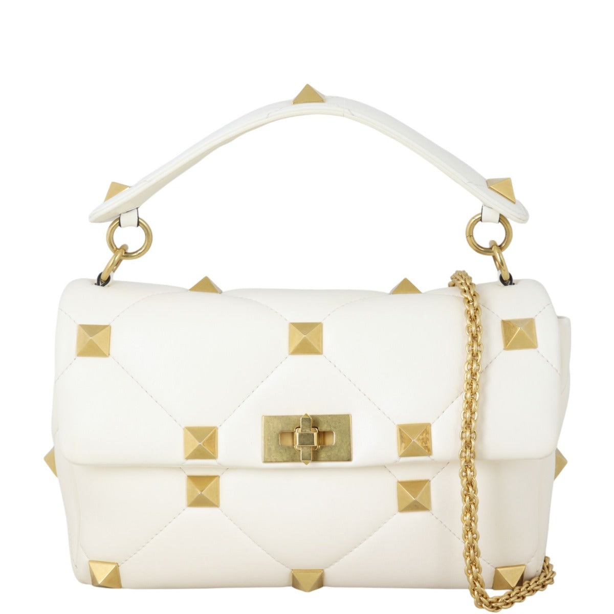 Valentino Roman Stud Shoulder Bag Medium (white) – Luxe.It.Fwd