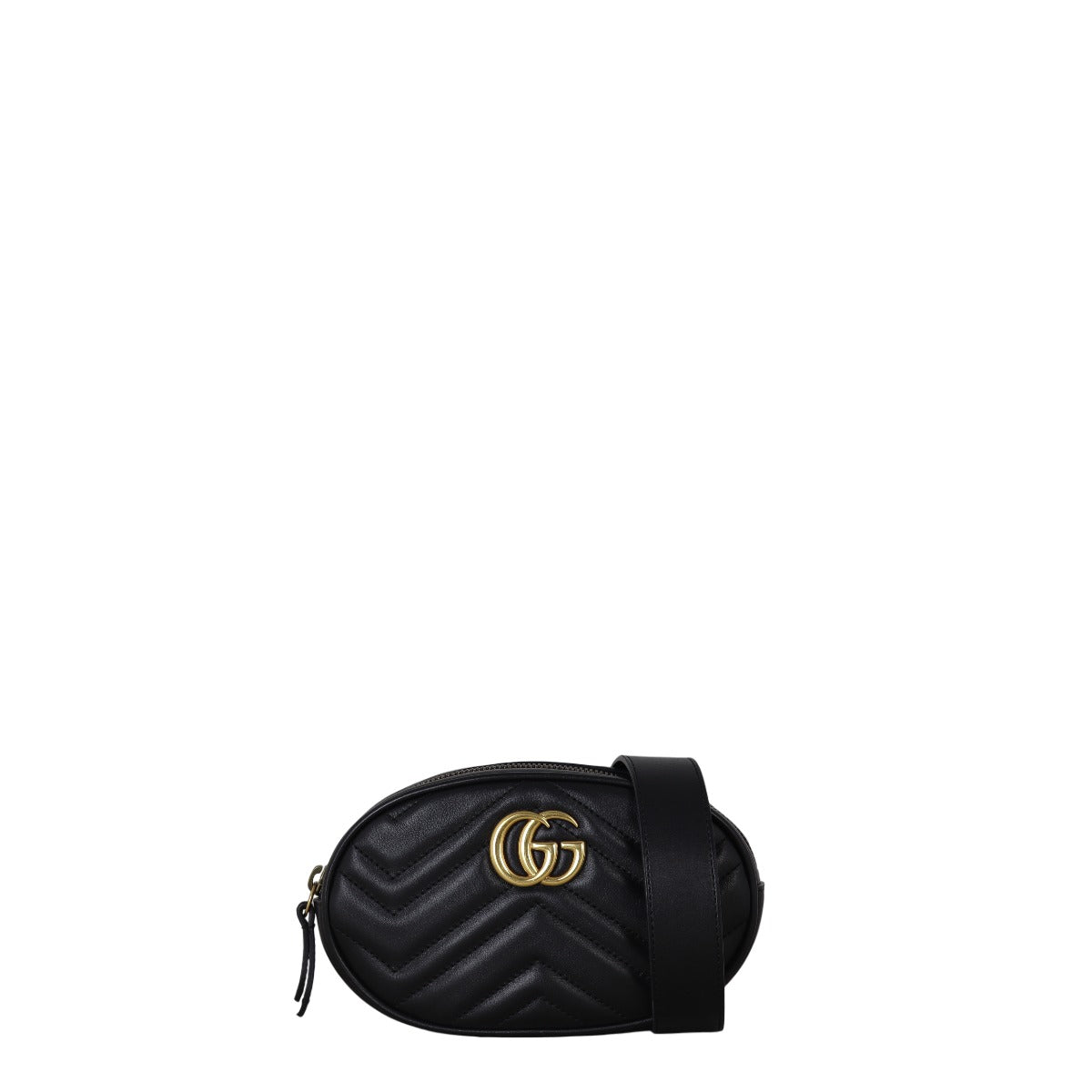 Gucci Black Quilted Leather Belt Bag with Gold Double G Last call??? Gucci GG Marmont Matelassé Belt Bag from  main image 3