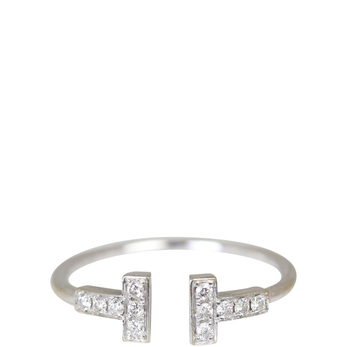 Tiffany & Co T Wire 18k White Gold Diamond Ring – Luxe.It.Fwd
