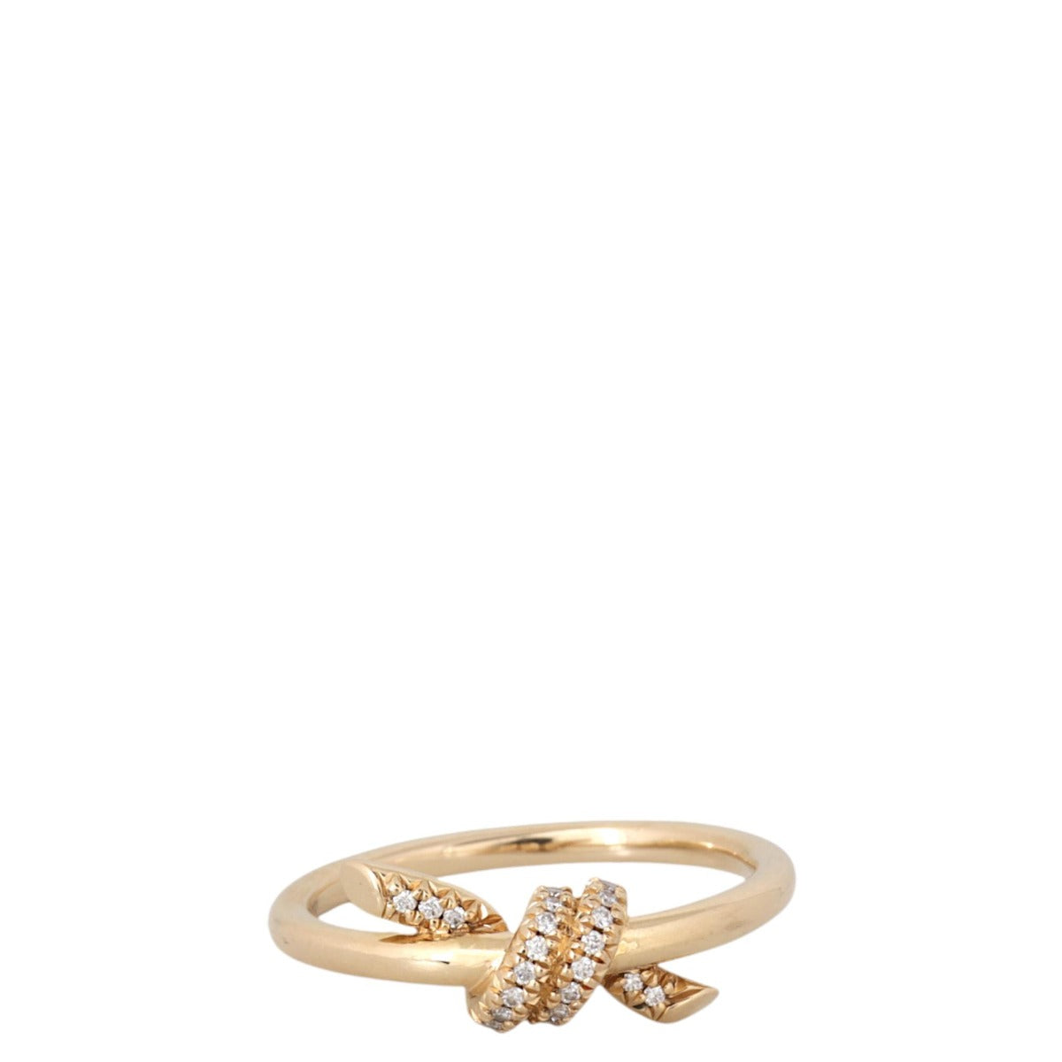 Tiffany & Co Knot 18k Rose Gold Diamond Ring – Luxe.It.Fwd