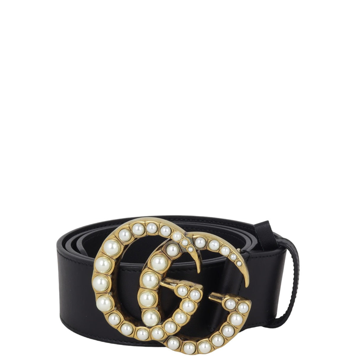 ? NEW Gucci Pearl Belt ? Gucci Marmont GG Pearl Black Calfskin Leather Belt | eBay main image 2