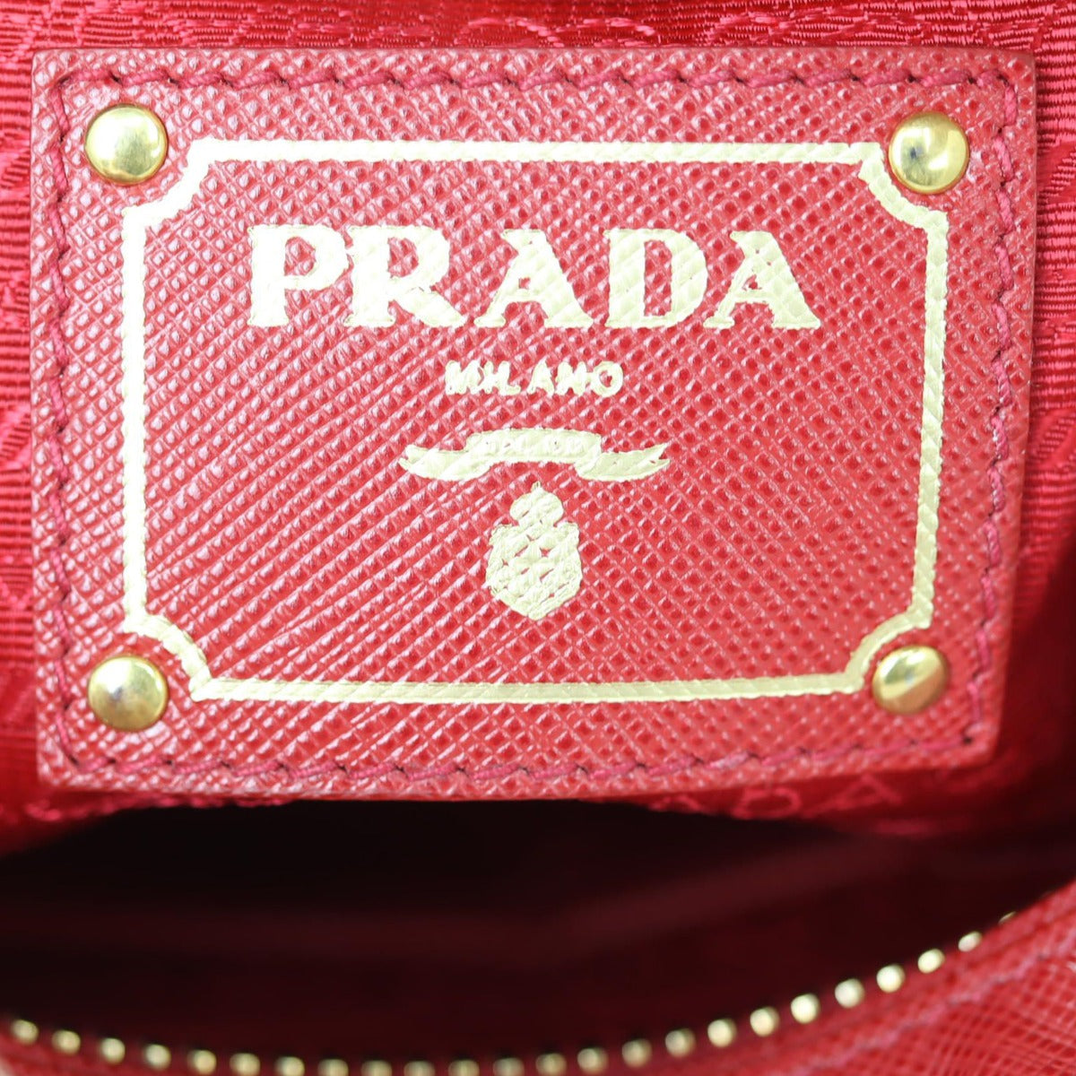 Prada Saffiano Lux Bauletto Bag Stamp
