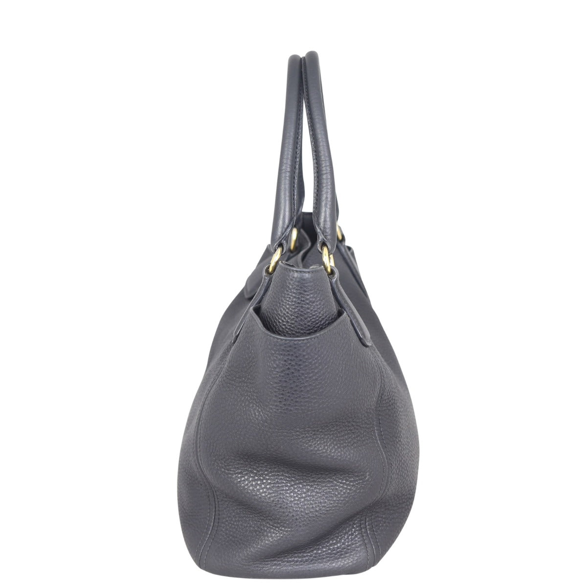 Prada Vitello Daino Side Pocket Tote Side
