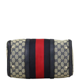 Gucci Blue Vintage Web Original GG Boston Bag Medium Base
