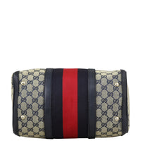 Gucci Blue Vintage Web Original GG Boston Bag Medium Base
