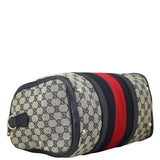 Gucci Blue Vintage Web Original GG Boston Bag Medium Corner
