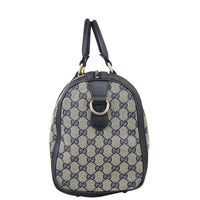 Gucci Blue Vintage Web Original GG Boston Bag Medium Side
