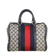 Gucci Blue Vintage Web Original GG Boston Bag Medium Back