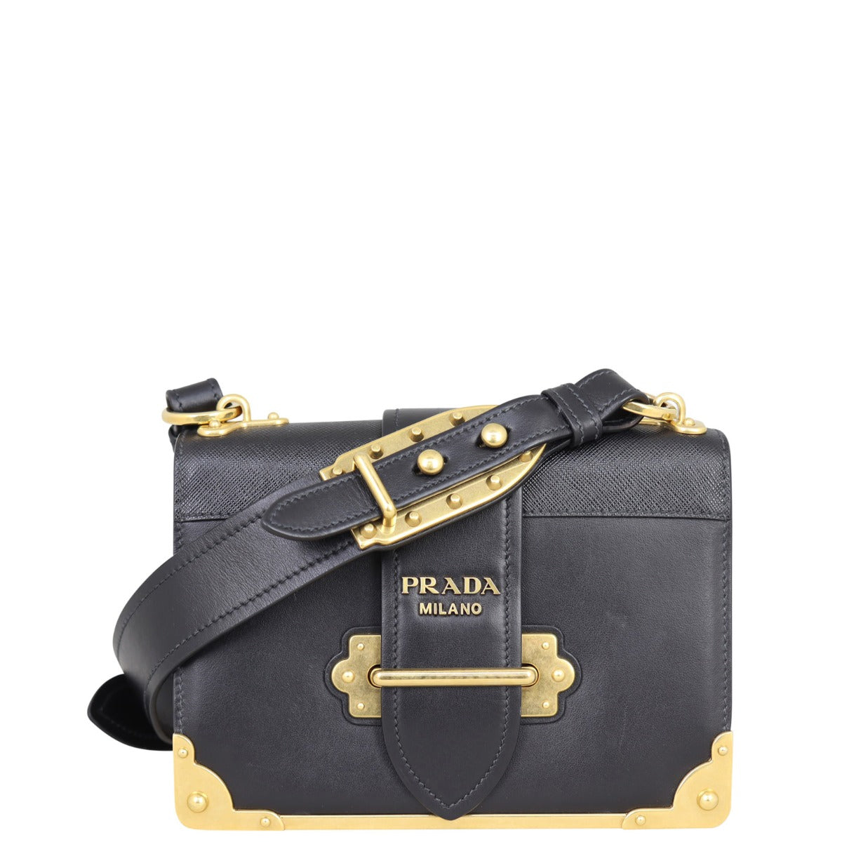 Prada Cahier Shoulder Bag Front with strap