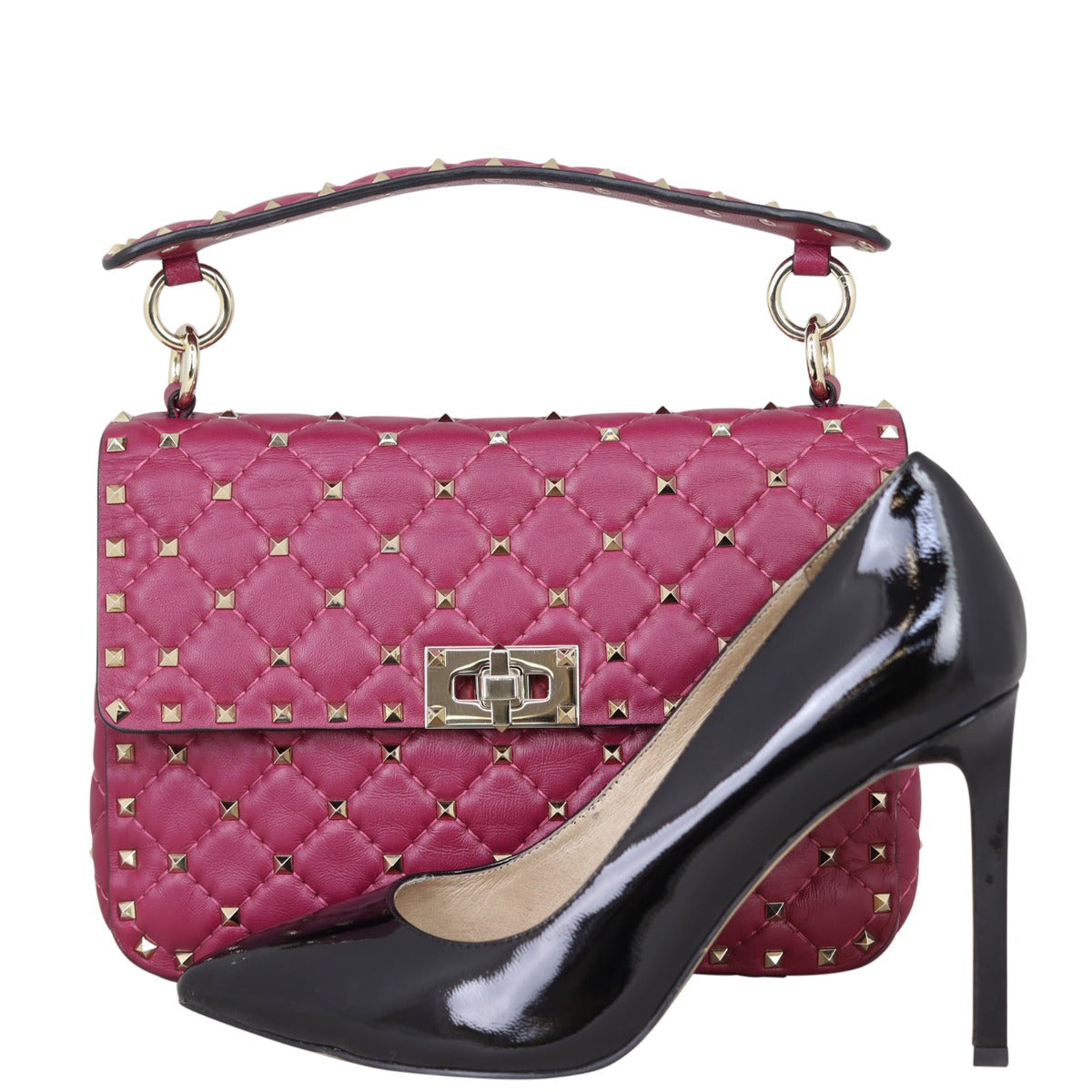 Valentino Rockstud Spike Medium Shoulder Bag Shoe