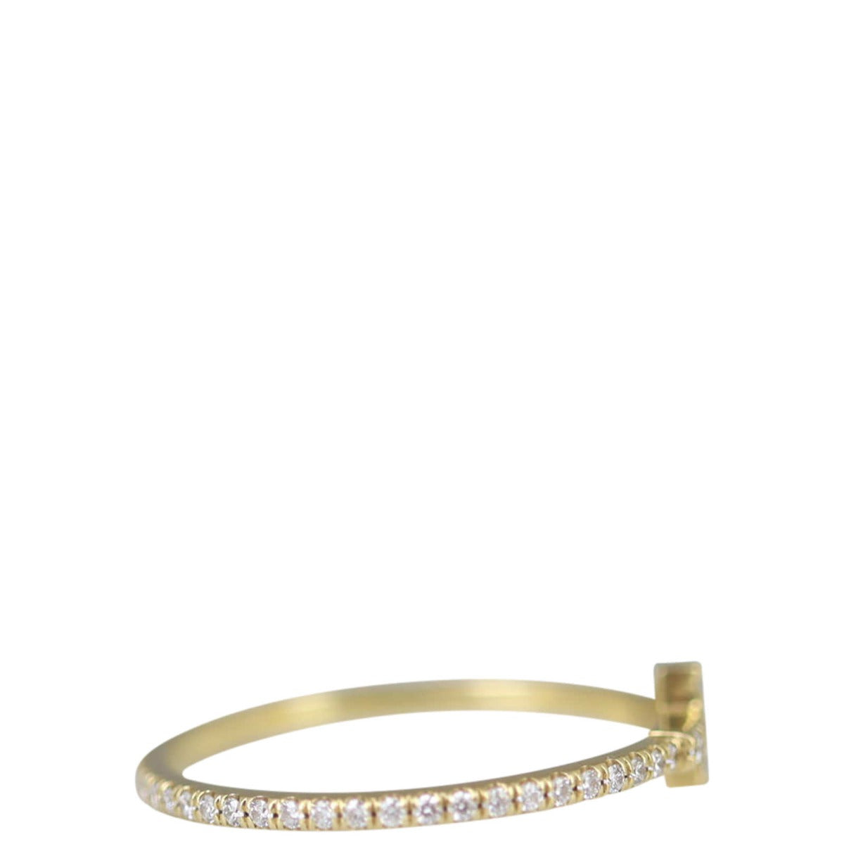 Tiffany & Co. T Diamond Wire Band Ring 18K Yellow Gold Side