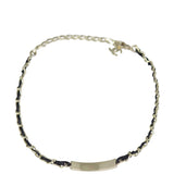 Chanel Logo Leather Choker Necklace Back