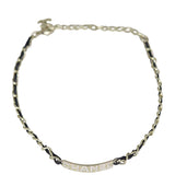 Chanel Logo Leather Choker Necklace Front