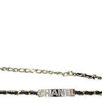 Chanel Logo Leather Choker Necklace Pendant