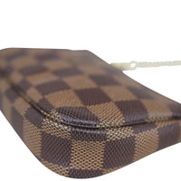 Louis Vuitton Mini Pochette Accessoires Damier Ebene Corner Closeup