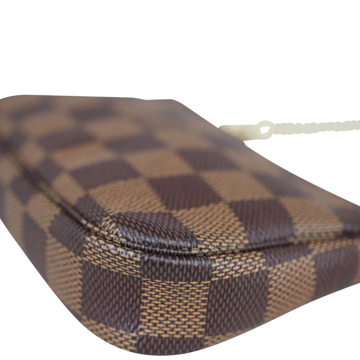 Louis Vuitton Mini Pochette Accessoires Damier Ebene Corner Closeup