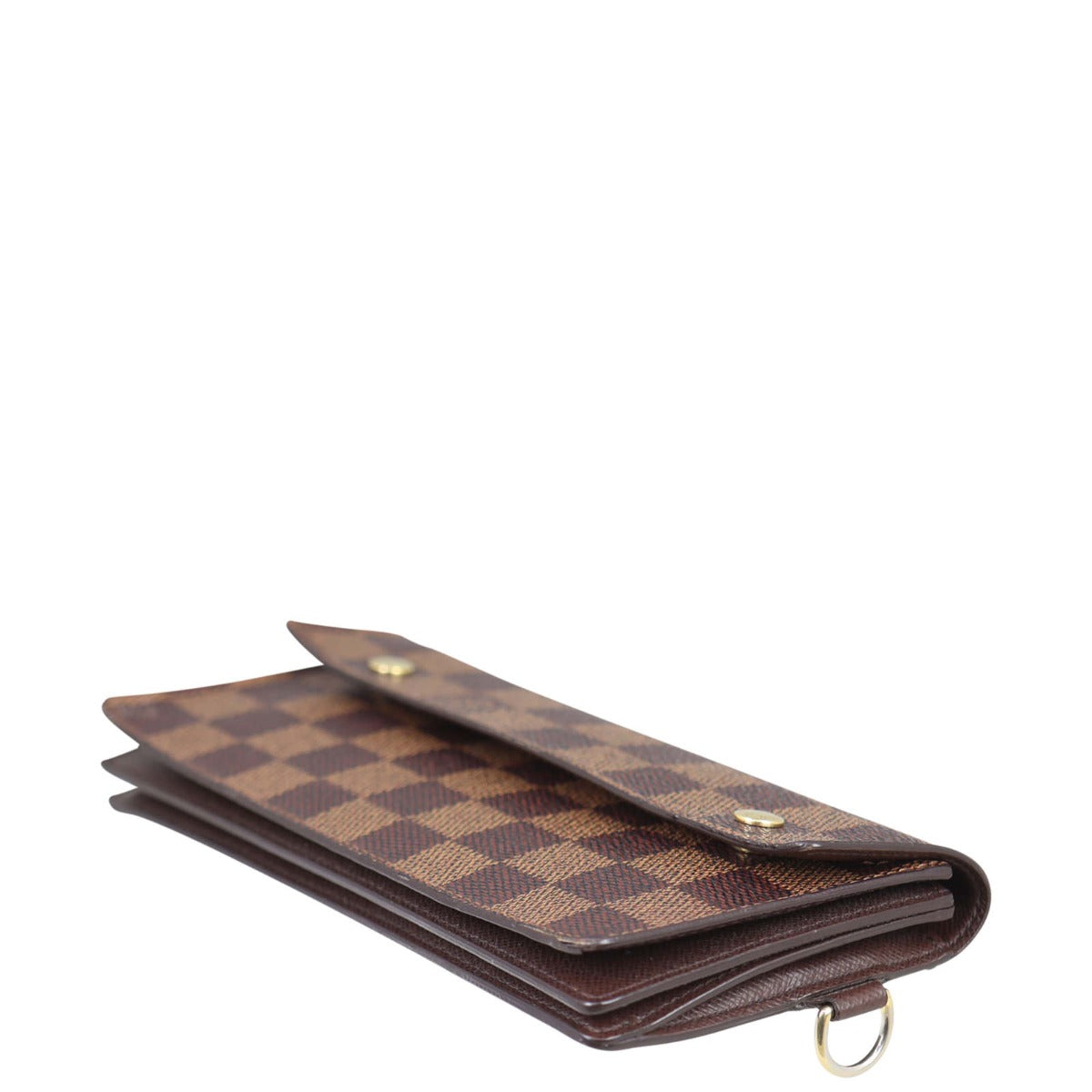 Louis Vuitton Portefeuille Accordion Long Chain Wallet Damier Ebene Corner Distance