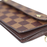 Louis Vuitton Portefeuille Accordion Long Chain Wallet Damier Ebene Corner Closeup