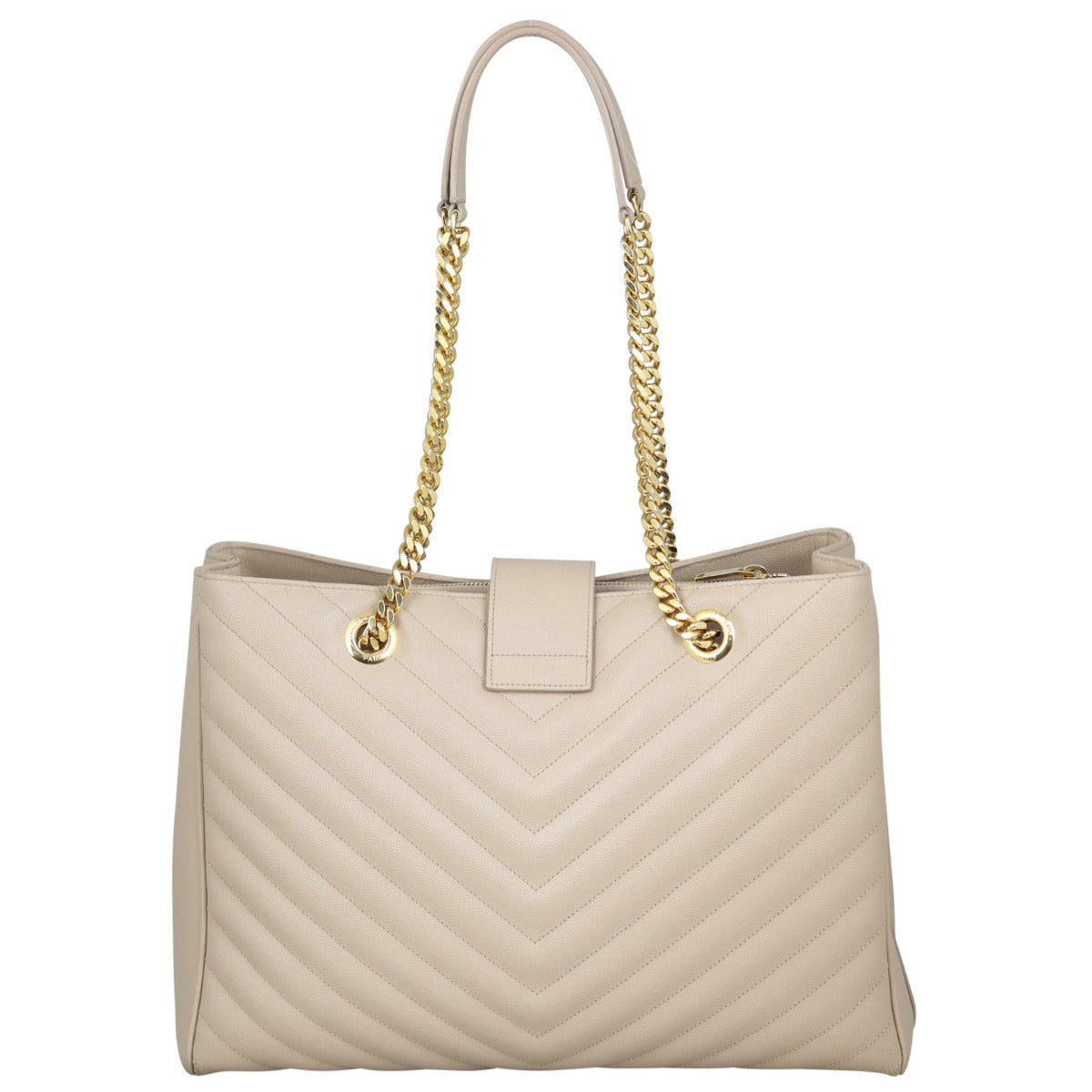 Saint Laurent Chevron Shopping Tote Back