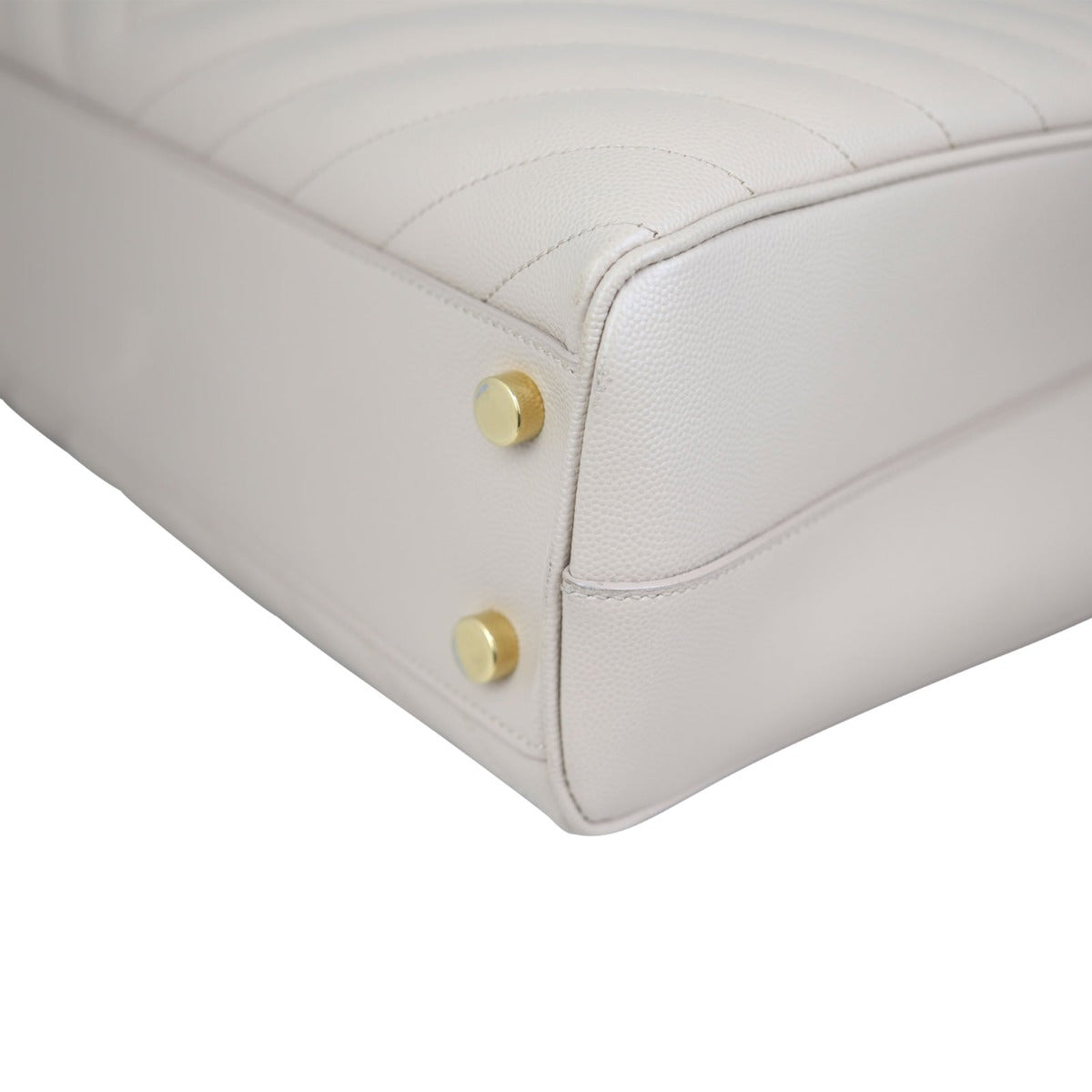 Saint Laurent Chevron Shopping Tote Corner Closeup