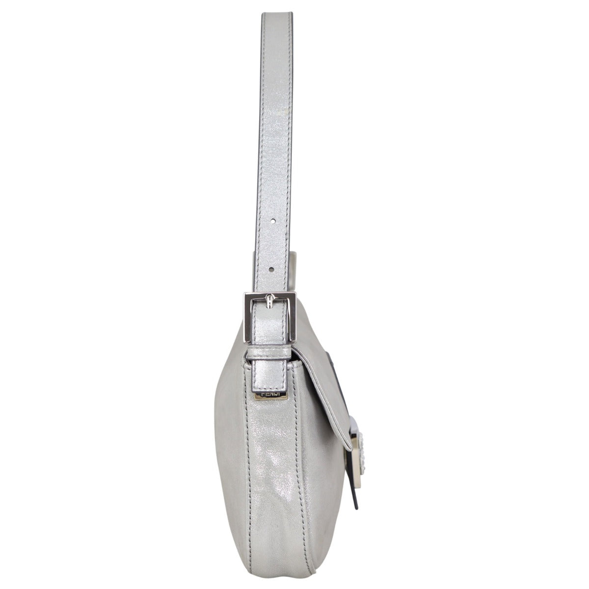Fendi Baguette Bag Silver Side