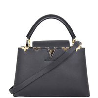 Louis Vuitton Capucines MM (black) Front with Strap