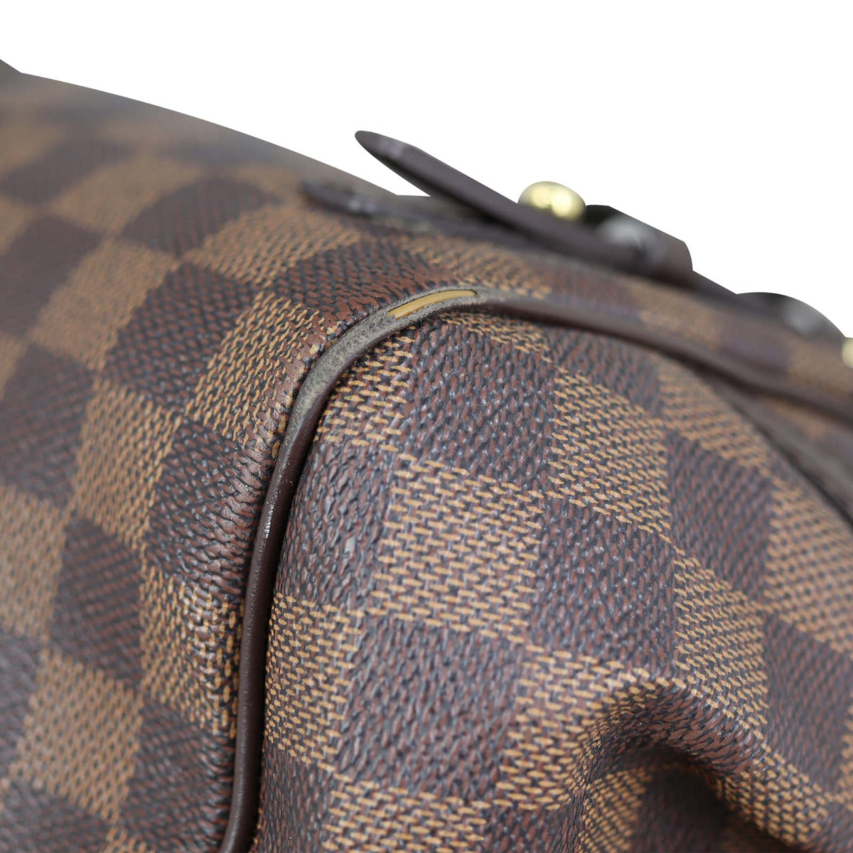 Louis Vuitton Rivington PM Damier Ebene  Corner Closeup