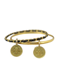 Chanel Logo Coin Bangle Pair Front