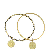Chanel Logo Coin Bangle Pair Back