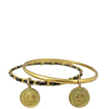Chanel Logo Coin Bangle Pair