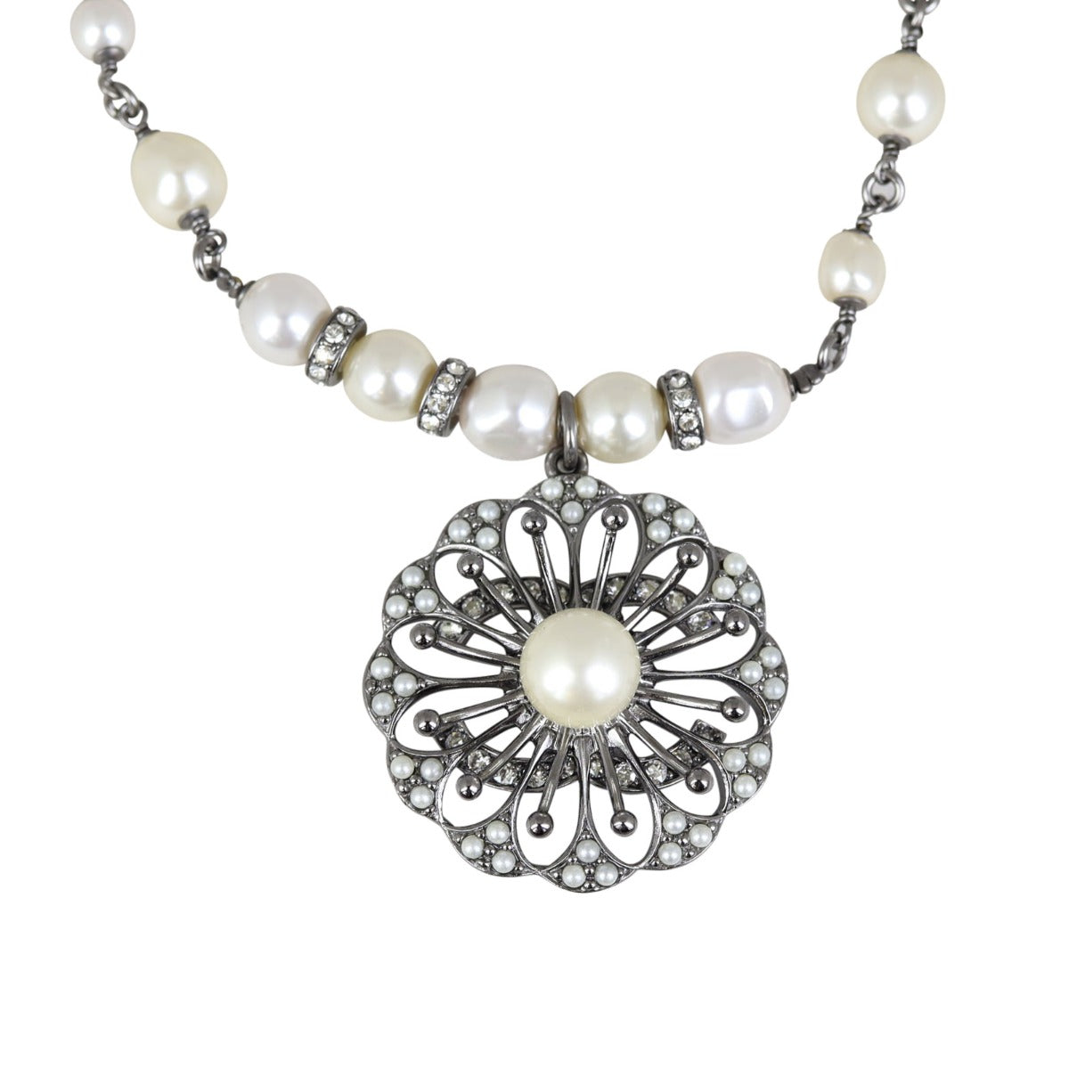 Chanel Pearl Flower Necklace Pendant