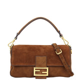 Fendi Suede Baguette Bag Front with strap