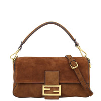 Fendi Suede Baguette Bag Front with strap