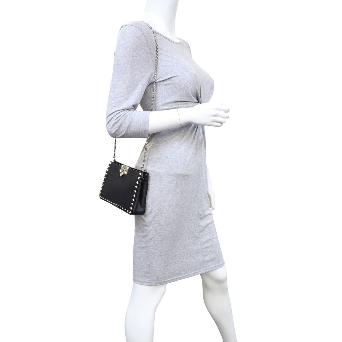 Valentino Rockstud Clutch on Chain Mannequin