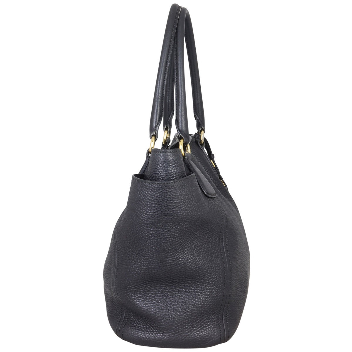 Prada Vitello Daino Side Pocket Tote Side