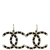 Chanel CC Lambskin Drop Earrings Front