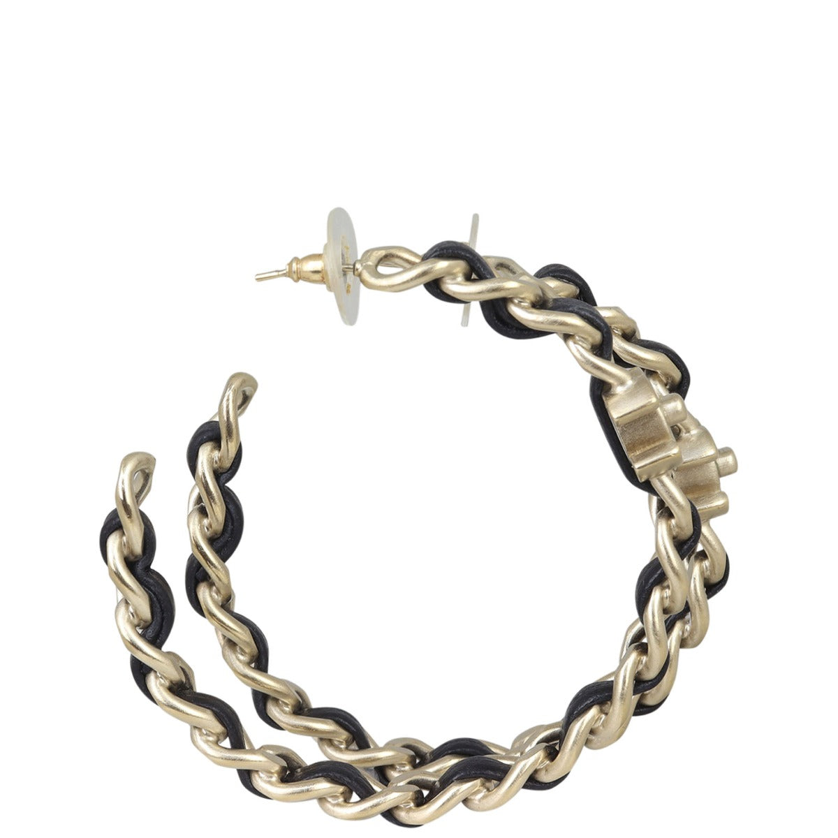 Chanel CC Lambskin Hoop Earrings Side