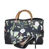 Gucci Flora Knight Bamboo Shopper Tote Shoe