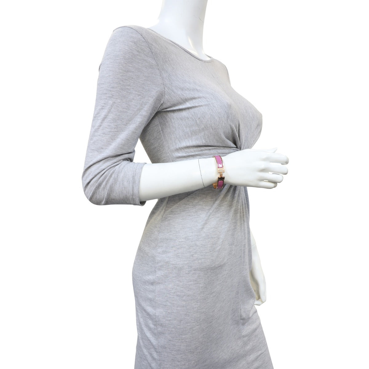 Hermes Clic H PM Bracelet (rose velours) Mannequin