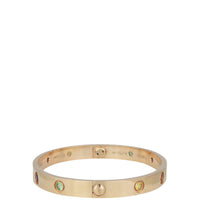 Cartier Love Bracelet 18k Rose Gold Sapphire Garnet and Amethyst Side