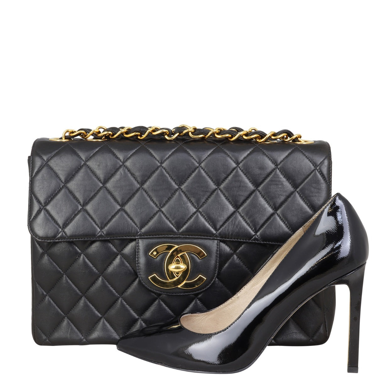 Chanel Maxi Jumbo XL Single Flap Bag Shoe