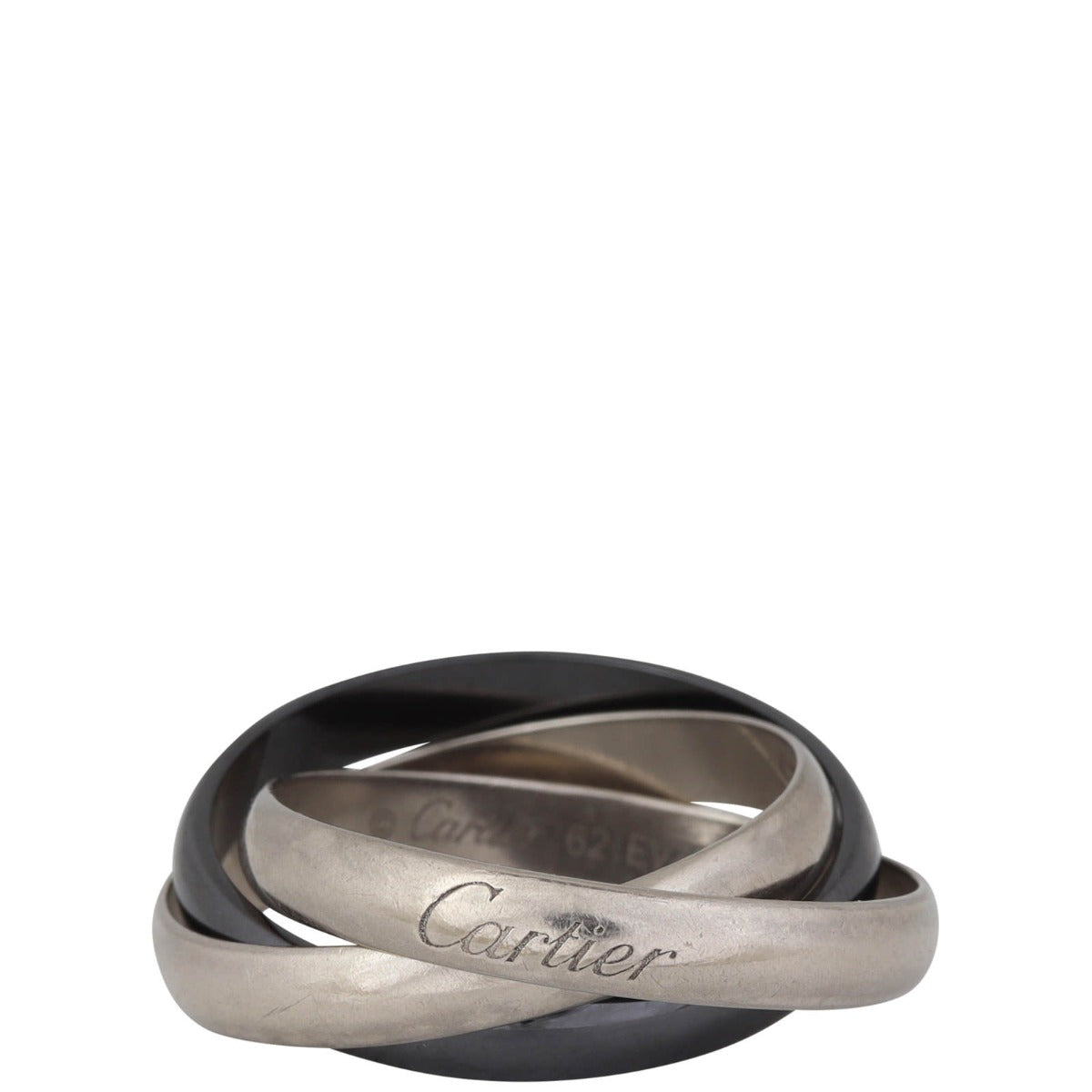 Cartier Trinity Ring Classic 18k White Gold & Ceramic Front