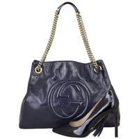 Gucci Soho Chain Shoulder Bag Medium Patent Shoe