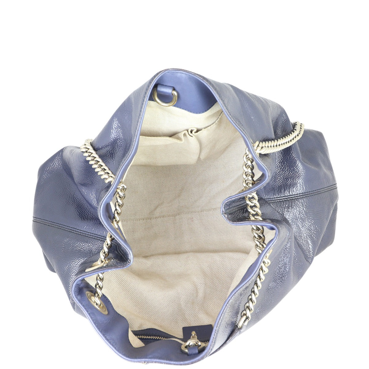 Gucci Soho Chain Shoulder Bag Medium Patent Interior