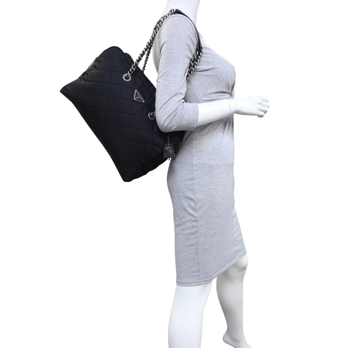 ビンテージ PRADA  TESSUTO EASY  ボウラー バッグ Prada Easy Tessuto Leather-Trimmed Bag – OLIVER'S