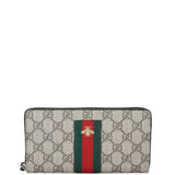 Gucci GG Supreme Bee Zip Around Wallet Front