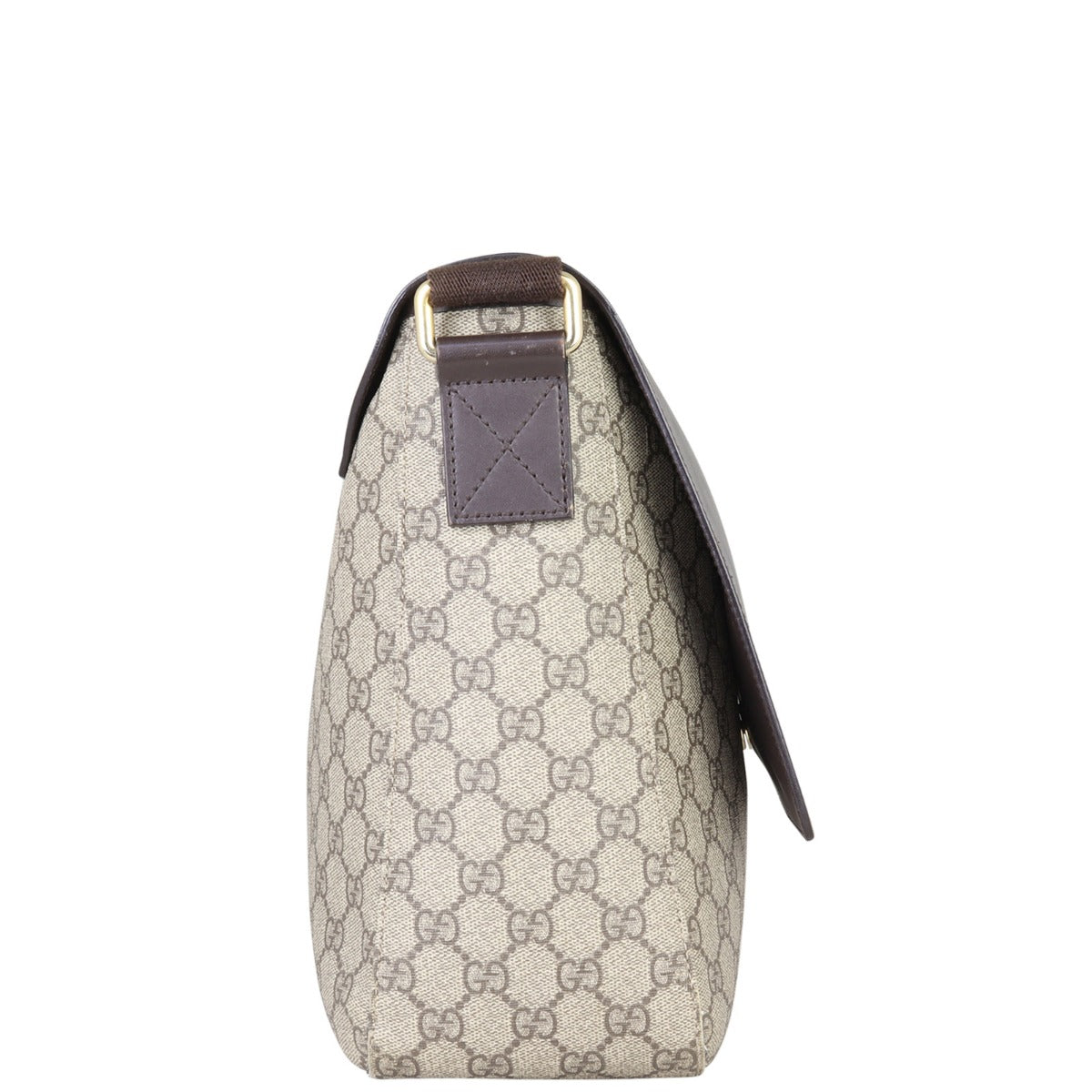 Gucci GG Supreme Leather Flap Messenger Side